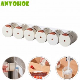 طقم علب بهارات مغناطيسي مع قاعدة مكون من 6 علب