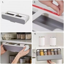 منظم لعلب البهارات بتصميم عصري مع 6 علب لحفظ البهارات 