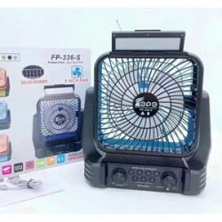 مروحة شحن مع راديو وسماعة تعمل بالطاقة الشمسية