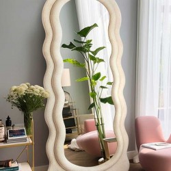 مرآة طولية بتصميم منحنى متوفرة بعدة ألوان مختلفة
