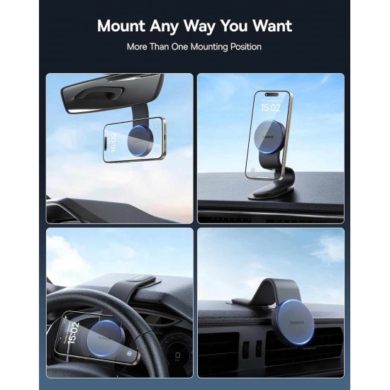 حامل هاتف مغناطيسي للسيارة يمكن تثبيته بأكثر من طريقة