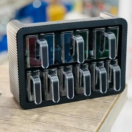 طقم بهارات فاخر مكون من 9 قطع مع ملاعق صناعة تركية