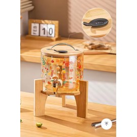 وعاء عصائر سعة 3 لتر بتصميم عصري مع قاعدة خشبية 