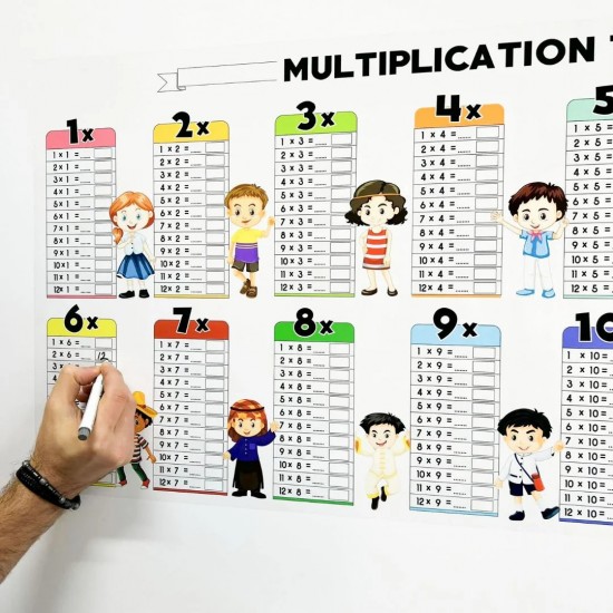 رول لاصق لتعليم العمليات الرياضية  مع اقلام