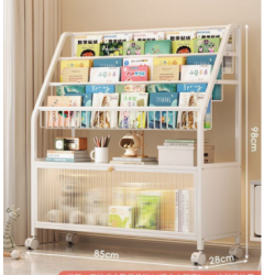 منظم كتب يحتوي على ارفف ودفة مصنوع من الحديد 8-4