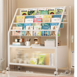 منظم كتب يحتوي على ارفف ودفة مصنوع من الحديد 8-4