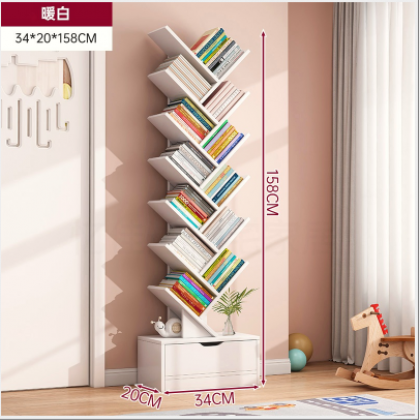 مكتبة على شكل شجرة باللون الأبيض بالحجم الكبير ab-155