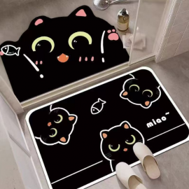 دعاسة للحمام على شكلل قطه باللون الأسود bd-16 دعاسة للحمام على شكلل قطه باللون الأسود bd-16