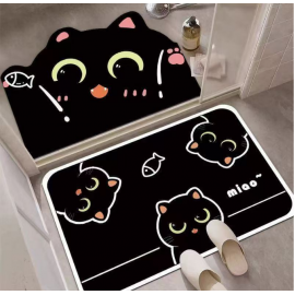 دعاسة للحمام على شكلل قطه باللون الأسود bd-16