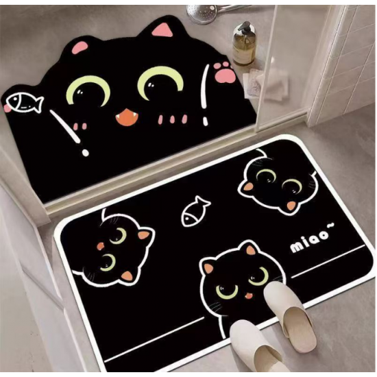 دعاسة للحمام على شكلل قطه باللون الأسود bd-16