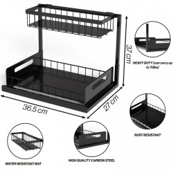 ستاند معدني للمطبخ مكون من طبقتين
