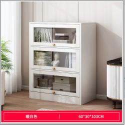 خزانة متعددة الاستخدامات باللون الأبيض وابواب سحاب ha-34