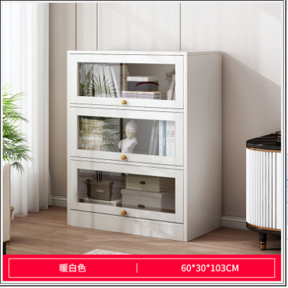 خزانة متعددة الاستخدامات باللون الأبيض وابواب سحاب ha-34