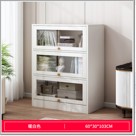 خزانة متعددة الاستخدامات باللون الأبيض وابواب سحاب ha-34