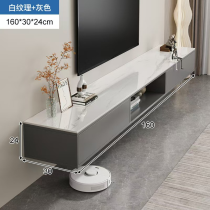 خزانة تلفزيون معلقه باللون الرمادي والابيض ha-26