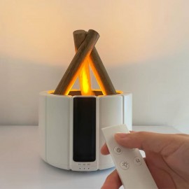 مبخرة رائعة بتصميم جديد شكل لهب وحطب مع ريموت للتحكم عن بعد