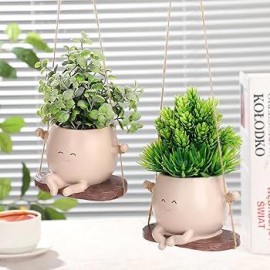 قوار زراعة شكل سمايل يمكن تعليقه 