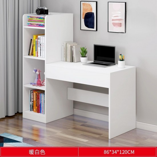 مكتب للدراسة والعمل مع ارفف جانبية باللون الأبيض md-50