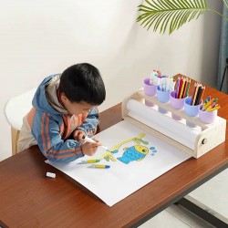 رول رسم مع قاعدة خشبية و4 علب لوضع التلاوين bd-50-51-52