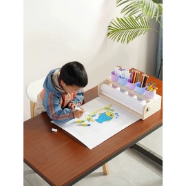 رول رسم مع قاعدة خشبية و4 علب لوضع التلاوين bd-50-51-52