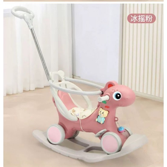 عربة أطفال على شكل غزال مع عجلات يمكن تحويلها لهزاز 2*1(681)