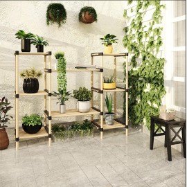 رف خشبي متعدد الاستخدام للديكور موديل 524256