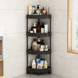 رفوف زاوية متعددة الاستخدامات مع عجلات مكونة من 4 طبقات رفوف زاوية متعددة الاستخدامات مع عجلات مكونة من 4 طبقات