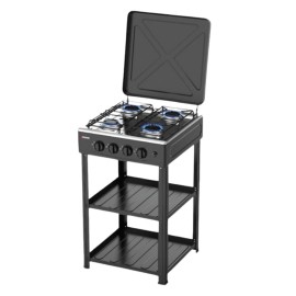 غاز  4 عيون مع طاولة معدنية