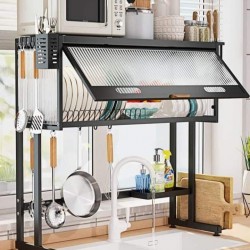 ستاند جلي عملاق مع صندوق علوي لتخزين ادوات المطبخ 
