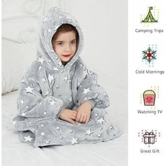 بطانية شتوية مضيئة للأطفال مع طاقية متوفرة بعدة الوان