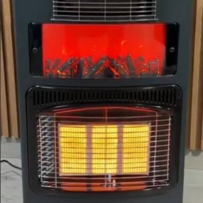 صوبة غاز و كهربا على شكل حطب ماركة جولد فيجن