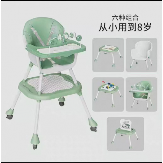 كرسي طعام للأطفال مع طاولة طعام 2*1 مع عجلات bd-72