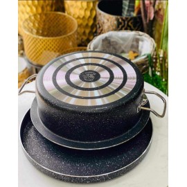 طقم طناجر مقلوبة فاخر مع صينيتين بحجمين