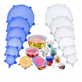 طقم اغطية سيليكون قابل للتمدد متعدد الاستخدام 6 قطع طقم اغطية سيليكون قابل للتمدد متعدد الاستخدام 6 قطع