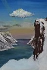 " القطب المتجمد " لوحه فنية جدارية لديكور المنزل مرسومة يدويا بالوان الاكريليك على لوحة كانفاس 