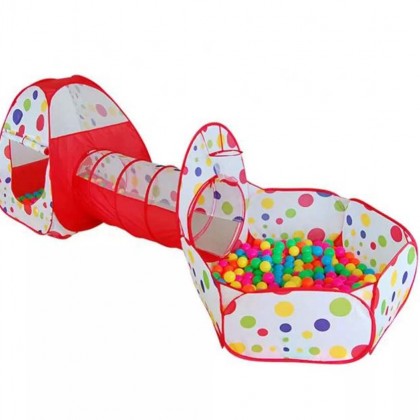خيمة كرات للأطفال مع ممر 3*1 تحتوي على 100 كرة ملونة