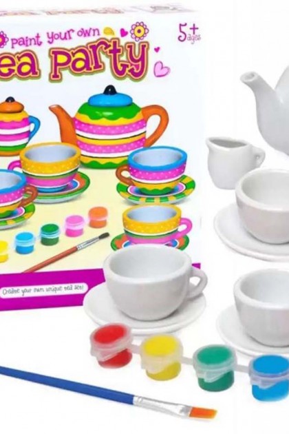 لعبة تلوين طقم الشاى للاطفال مع الالوان حجم كبير 