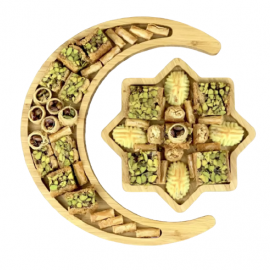 طقم ضيافة خشبي على شكل نجمة وهلال طقم ضيافة خشبي على شكل نجمة وهلال