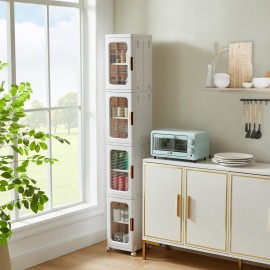 خزانة منزلية للمساحات الضيقة مصنوعة من البلاستيك مكونة من ٤ طبقات