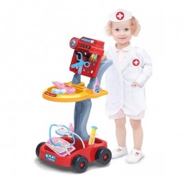 عربة الطبيب التفاعلية للأطفال تحتوي على 14 قطع