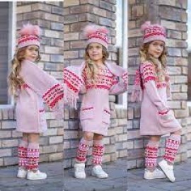 طقم بناتي شتوي مكون من 4 قطع