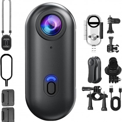 كاميرا عصرية بدقة 4k مع علاقة للرقبة