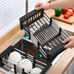 سلة مجلى ومصفاة 2*1 ستانلس ستيل قابلة للتمدد