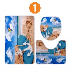 طقم حمام مكون من 3 قطع وبرسومات جميله 124-7