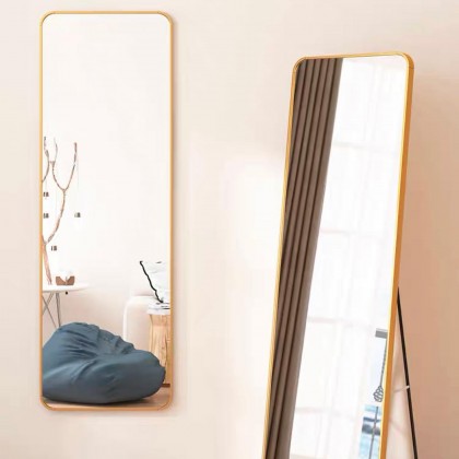  مرآة طولية مع قاعدة باللون الذهبي