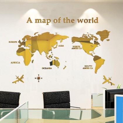 خريطة العالم بجميع قارات العالم مع أسمائهم بمقاس 180*100 سم 