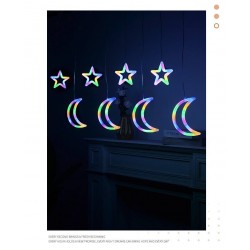 شلال اضاءة رمضانية على شكل نجوم و هلال يعمل على الكهرباء شلال اضاءة رمضانية على شكل نجوم و هلال يعمل على الكهرباء