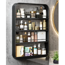 منظم معدني يحتوي على 4 طبقات لتنظيم اغراض الحمام 