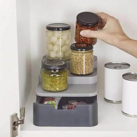 مدرج بلاستيكي لتنظيم المرطبانات مع جرار لحفظ الاغراض مدرج بلاستيكي لتنظيم المرطبانات مع جرار لحفظ الاغراض