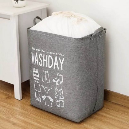 صندوق قماشي لحفظ الملابس مع غطاء ذاتي 